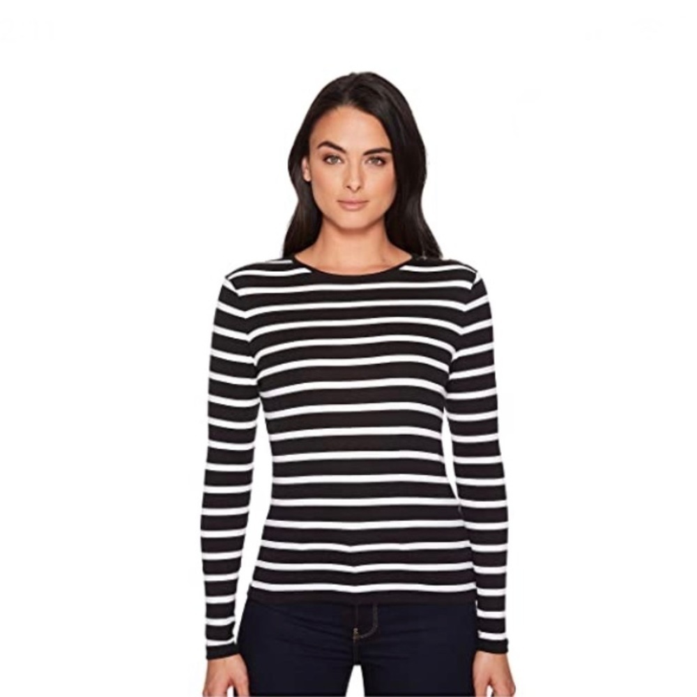 Lauren Ralph Lauren Striped Button-Shoulder Top